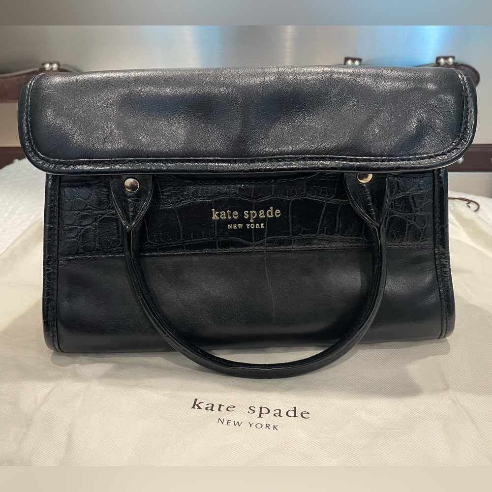 Kate Spade Black Leather Top Handle Tote
